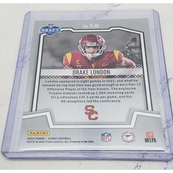 2022 Panini Score Protential Drake London Rookie Card #P-DL Atlanta Falcons USC - Picture 4 of 4